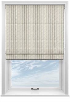 Emily Bond George Stripe Print, Charcoal - Twist&Fit Roman Blind